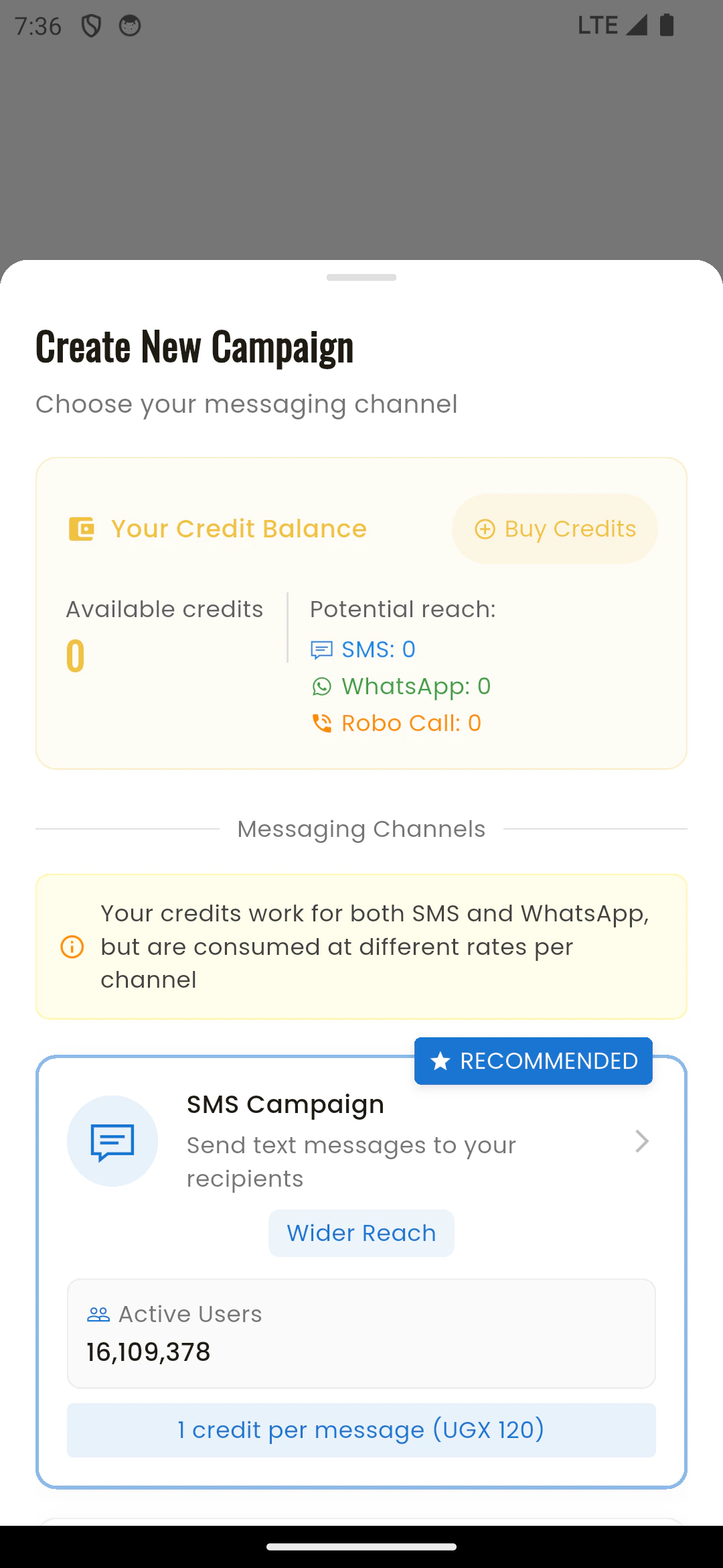 CoreTexting campaign dashboard